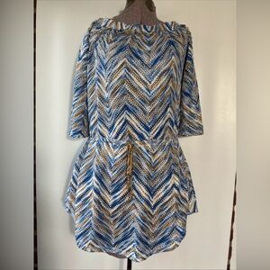 Elif For Jordan Taylor Dress Womens Chevron Patterned Swim Cover Up Crochet XS